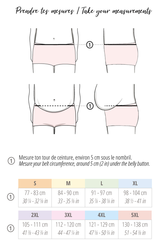 tableau mesures sous-vêtements boxer homme ↔